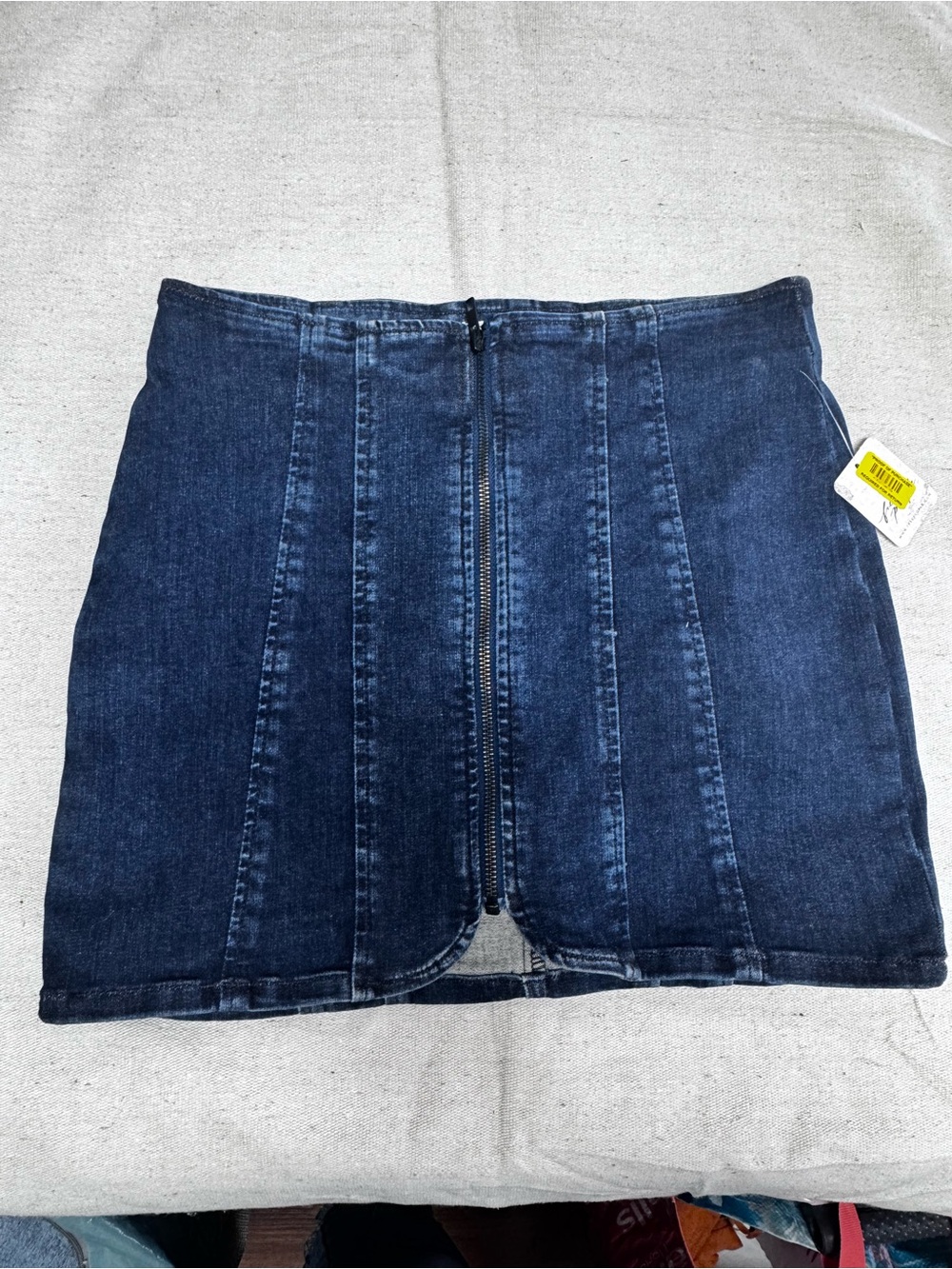 NWT Free People Skirt Sz 6 We The Free Layla Denim Mini Deep Indigo Wash Zipper